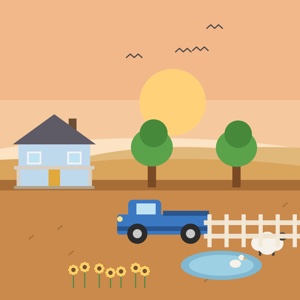 Country Fields — a farm paint-by-sticker puzzle from Pentire's built-in library