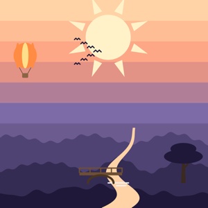 Crimson Vista — a landscape paint-by-sticker puzzle from Pentire's built-in library